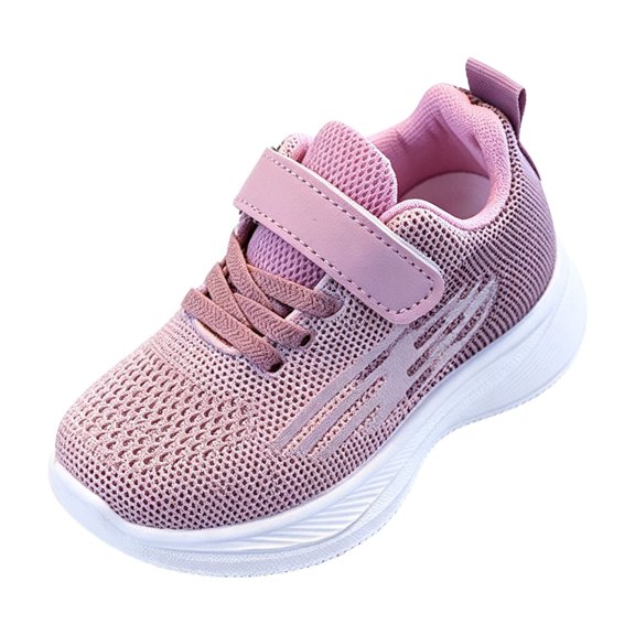 LTTVQM Toddler Sneakers Wide Toe Box Orthopedic Athletic Running Shoes Breathable Mesh Lightweight Breathable Non-Slip Lace Up School Walking Footwear with Adjustable Snap Pink 9 Toddler
