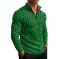 thumbnail image 4 of QHRMKOG Men Sweatshirts Warm Camouflage Print Quarter Zip Pullover Relaxed Fit Sport Stand Collar Sweatshirts Fall Trendy Long Sleeve Tops Green 3XL, 4 of 8