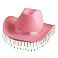 thumbnail image 1 of Women Cowboy Hat Wide Brim Rhinestone Tasseled Western Large Cap, 1 of 2