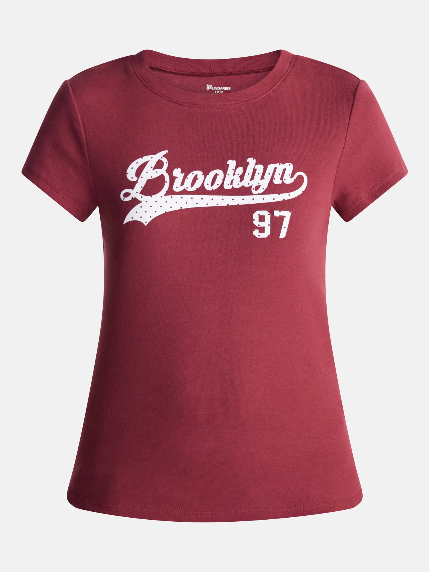 No Boundaries Longline Graphic Cotton Baby Tee, Women's XXS-XXL