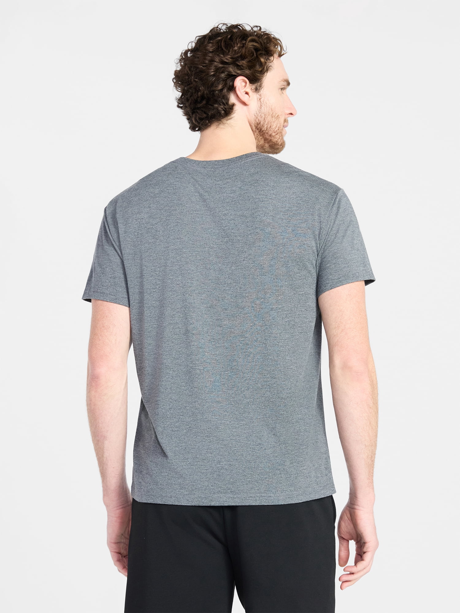 Athletic Works Men's and Big Men's Tri Blend Pocket Tee, Sizes XS-4XL