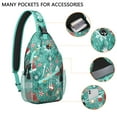 thumbnail image 2 of Sling Backpack,Green Christmas Baking Pattern Sling Bag with Water Bottle Holder,Waterproof Sling Bag for Men/Women with Headphone Jack for Hiking,Travel, 2 of 6
