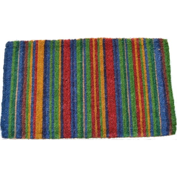 Imports Decor Inc Striped Rectangular Handwoven Coir Doormat 30" x 18"
