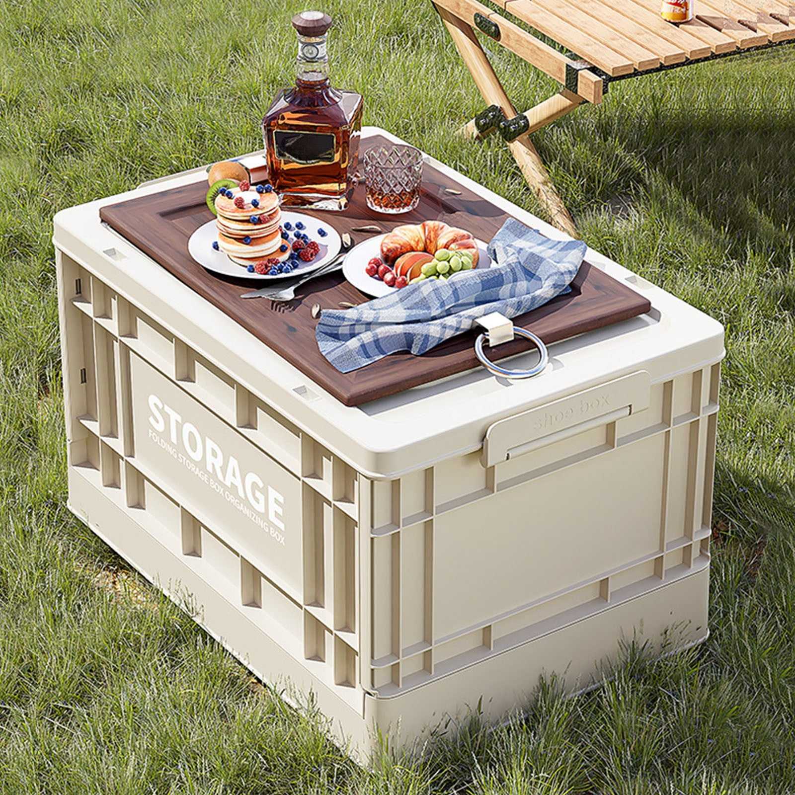 Home Organization - Large Clothes Storage Box Foldable Plastic Organizer Bin Home Wardrobe Storage Container Toy And Garment Storage Box Storage Trunks