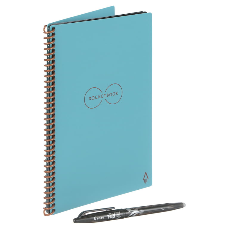 Rocketbook Core Smart Reusable Spiral Notebook, Executive Size Eco-Friendly  Notebook, 6x8.8, Includes 1 Pen and Microfiber Cloth, Grey 
