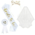 thumbnail image 2 of Gmogad Bachelorette Party 4-Piece Set - Bridal Headband Veil Sash & Badge, Last Fling Celebration Accessories for Bride, Girls Night Out Bachelorette Gift, 2 of 5
