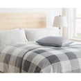 thumbnail image 3 of Clara Clark  Ultra Plush Thick Reversible Microfiber Heavy Blanket - Raschel Imitation Mink Blanket Gray Check King - 82x102 Plaid, 3 of 5