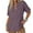 Purple, variant on LADIGASU Women's Solid Color Loose Buttons Casual Short Sleeve Pullover Shirts Blouses Tops