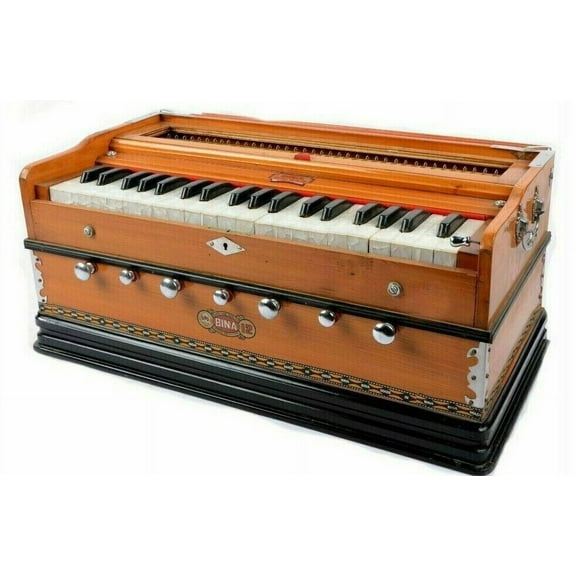 BINA Professional 7 Stopper Double Bellow 3 Octaves 39 Keys Two Reed Harmonium