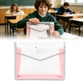 thumbnail image 2 of 5 Pcs Transparent Mesh Document Folder, Button Closure File Organizer, Plastic Envelope Storage Bag for A4 Papers, 2 of 5