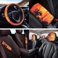 thumbnail image 4 of Yuyamidu 14 PCS Orange Sunset Car Seat Covers and Steering Wheel Cover Seaside Seatbelt Strap Pad Auto Armrest Cover Cushion Headrest Covers Key Ring Cup Coasters, 4 of 7