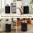 thumbnail image 5 of YOCWO Small Round End tables Set of 2 for Living Room with fluted Design, Circle Bedside Table for Bedroom, Black, 5 of 7