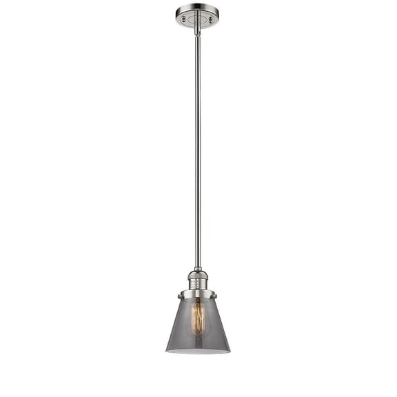 201S-PN-G63-LED-Innovations Lighting-Small Cone-3.5W 1 LED Mini Pendant in Industrial Style-6 Inches Wide by 8 Inches High   Polished Nickel Finish