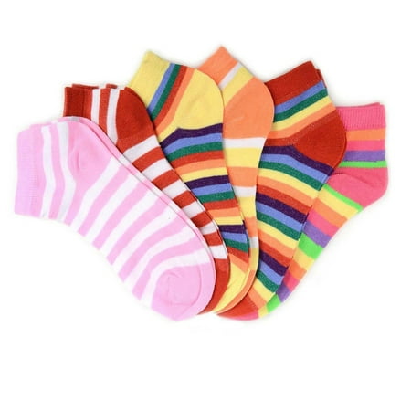 

6 Pairs of Women s Colorful Stripes Ankle Socks