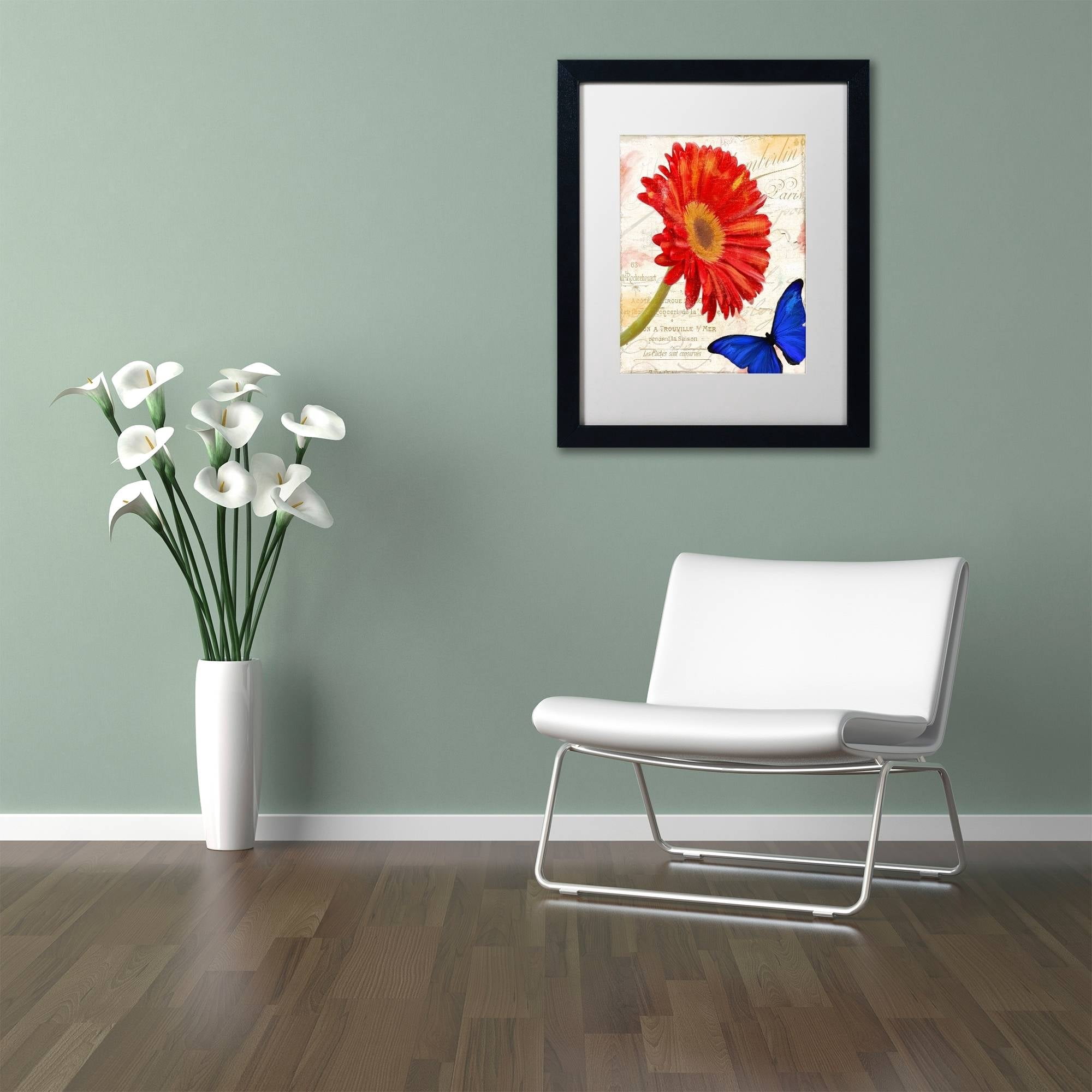 Trademark Fine Art "Gerbera Daisy" Canvas Art by Color Bakery White Matte, Black Frame