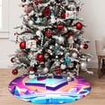 thumbnail image 7 of Lsque Geometry Dash Print Christmas Tree Skirt, Tree Skirt with Ties or Velcro, Perfect for Holiday Decorations, Halloween, and New Year-30", 7 of 7