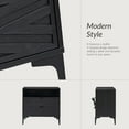 thumbnail image 5 of 2-Drawer Modern End Tables with Rear Charging Station V-shaped Design Matal Legs for Living Room Black, 5 of 5