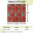 thumbnail image 2 of Red Christmas Tree Pattern Square Fitted Tablecloth with Elastic Edge,Square Table Cover,Washable Elastic Table Cover for Home Kitchen Party Decor 34"x34", 2 of 6