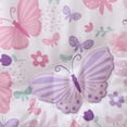 thumbnail image 5 of The Peanutshell Pink and Purple Butterfly Song 7 Piece Baby Nursery Crib Bedding Set, Quilt, Crib Sheets, and Crib Skirt, 5 of 8