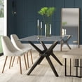 thumbnail image 2 of Uptown Club Vanora 63" Contemporary Glass Top Dining Table in Dark Walnut, 2 of 2