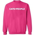 thumbnail image 2 of OXI Crewneck Sweatshirt - Cats>People, Basic Casual Sweatshirts for Men's and Women Fleece Sweatshirt Long Sleeve - Heliconia Medium, 2 of 2