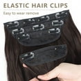 thumbnail image 4 of Clip in Long Wavy Synthetic Hair Extension 20 Inch Chocolate Brown 4PCS Thick Hairpieces Fiber Double Weft Hair for Women, 4 of 7