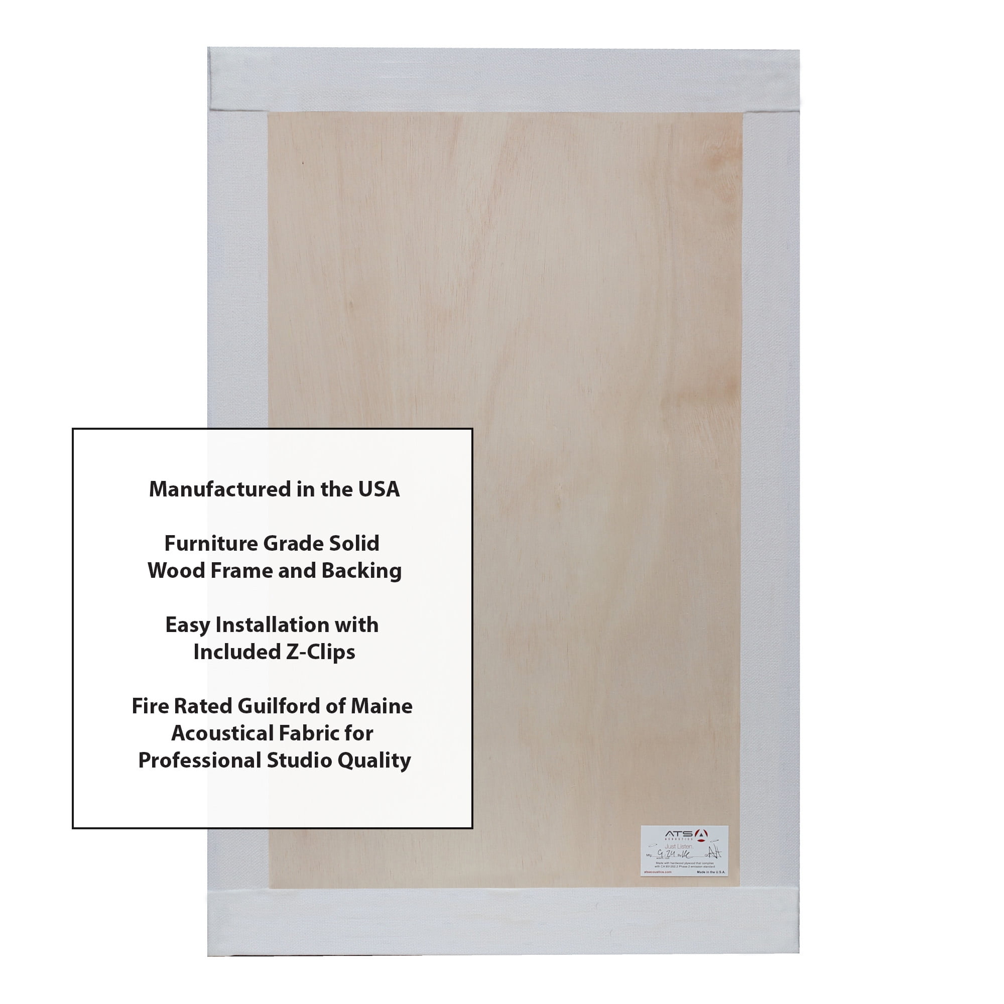 ATS Acoustics Soundproofing Studio Quality Acoustic Panel Fire Rated Square Edge 24x36x2