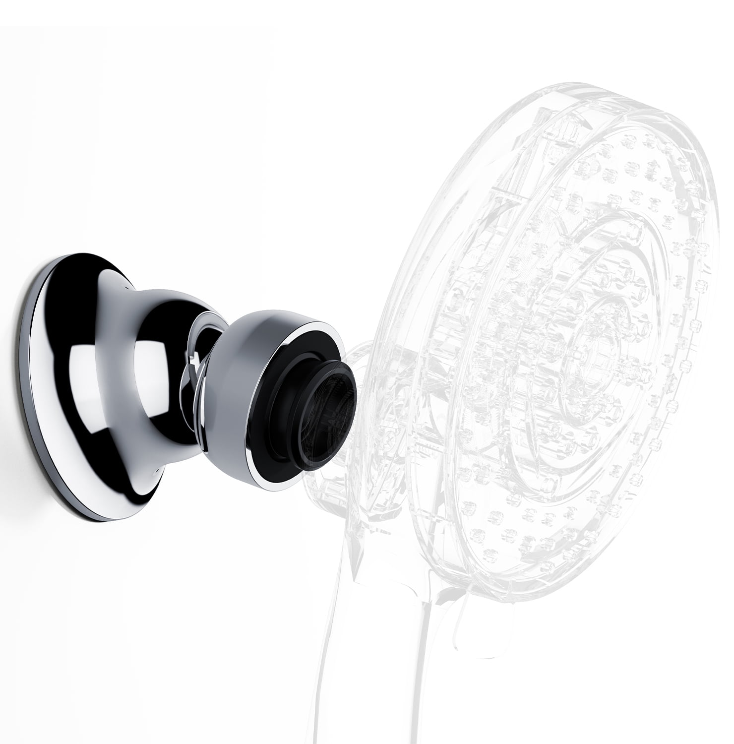 Magnetic Shower Head Holder for KESTE 460311 Shower Head Combo, 360°Adjustable Handheld Shower Head Holder Wall Mount, Silver