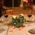 thumbnail image 6 of Aztec Geometric Abstract Pattern Flameless Candles 2 PCS with Remote Realistic Moving Flame LED Tapered Pillar Set for Home Decor, 6 of 7