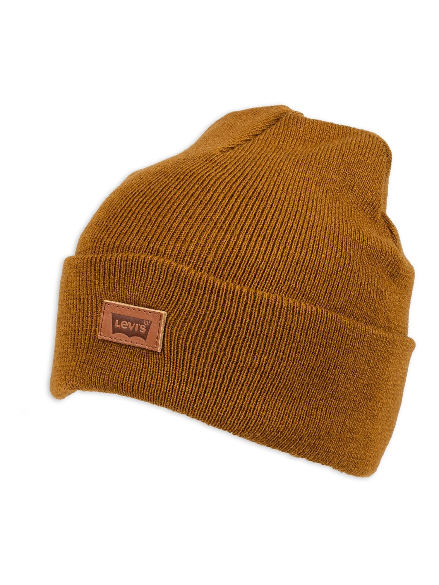 Levi's Men's All Season Leather Logo Patch Beanie Hat