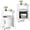 White, variant on AISWORD Nightstand with Charging Station, Modern Round Bedside Table with Sliding Door Storage, White