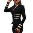 thumbnail image 4 of Honganda Blazer Style Britannique pour Femmes à Manches Longues avec Col Montant et Fermeture Éclair, 4 of 6