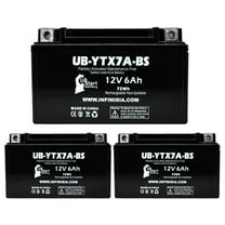 3-Pack UpStart Battery UB-YTX7A-BS Replacement for Craftsman R110 Riding Mower 12V 6AH - Sealed Lead Acid AGM SLA Maintenance Fee