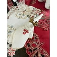 thumbnail image 3 of Fennco Styles Christmas Embroidered Holly Cloth Napkins 20" W x 20" L, Set of 4 – Ivory Dinner Napkins for Home, Holiday Décor, Family Gathering, Banquets, Special Occasion, 3 of 6