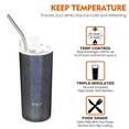 thumbnail image 2 of Stainless Steel Insulated Skinny Tumbler - THILY 16 oz Vacuum Insulated Coffee Cup with Splash-proof Lid, Straw, Keeps Ice Drinks Cold, Glitter Gray, 2 of 5