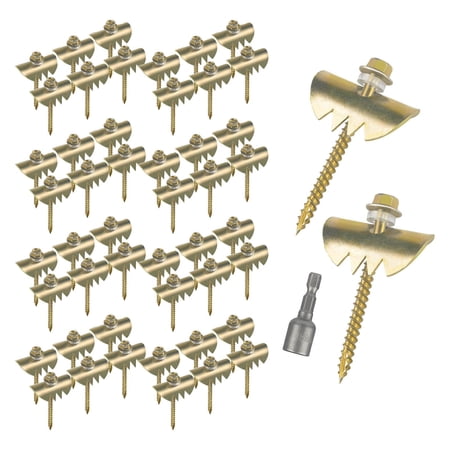 yotijay 50 Pieces Wire Fence Fasteners Heavy Duty Galvanized Metal with Wire Fixer Steel