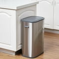 thumbnail image 3 of Trash Can with Lid, Garbage Can with Pop-up Lid, 55L/14.5Gal Trash Bin, Waste Basket for Kitchen, Bedroom, Office (Grey, Press Top Lid), 3 of 7