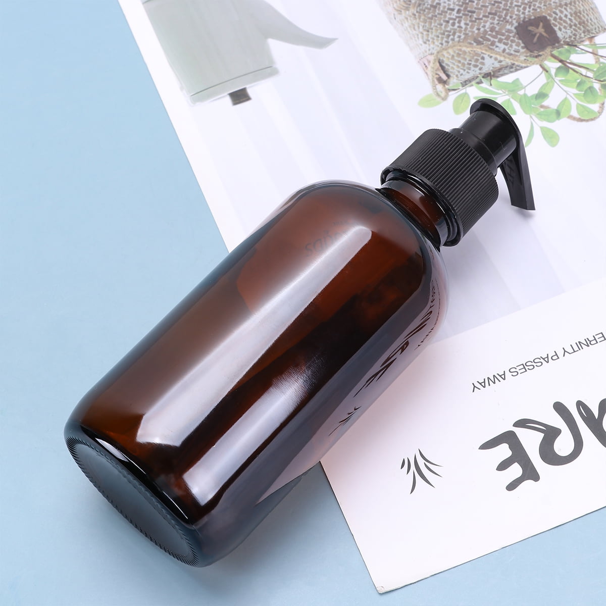 Glass Spray Bottles Refillable Containers: 250ml Empty Round Bottles Essential Oil Dispenser Pump for Travel Home Lotions Soaps