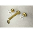 thumbnail image 2 of Kingston Brass KS4022PX Metropolitan Two-Handle Wall Mount Roman Tub Faucet, Polished Brass, 2 of 5