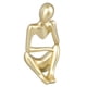 thumbnail image 4 of Estatua de pensador de resina, figura de pensador abstracto, estilo pensador, decoración para sala de estar, oficina, estantería dorada izquierda, 4 of 14