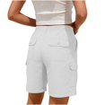 thumbnail image 3 of Womens Summer Shorts Relaxed Fit 2026 Casual High Waisted Cargo Shorts with Pockets Outdoor Vacation Shorts by Yigetop White S, 3 of 5