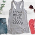 thumbnail image 2 of I Have Mixed Drinks About Feelings Tank Top, Ladies Racerback Tank Top, Wine Alcohol Tank, Drinking Tank, Heather Gray, XX-Large, 2 of 3