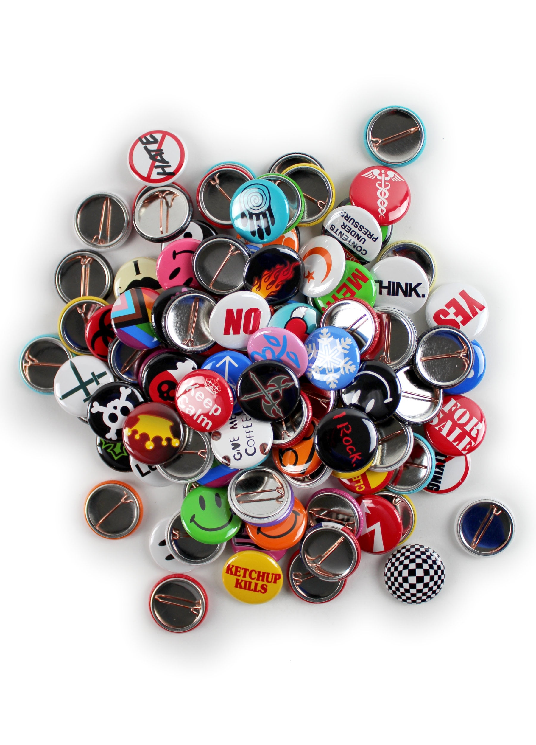 100 Pack - Pinback Button Mega Varity Pack - 1 Inch Round