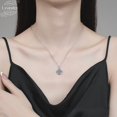 thumbnail image 5 of Leander 925 Sterling Silver Rose Minimalist Luxury Clavicle Necklace, 1 Carat Moissanite Necklace, High-End Laboratory Diamond Necklace, 5 of 6