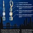 thumbnail image 2 of Gem Stone King 18K Yellow Gold Plated Silver Persian Blue Moissanite 3 Stone Dangle Earrings for Women (5.46 Cttw, Gemstone Birthstone, Oval 8X6MM, 7X5MM and 6X4MM), 2 of 6