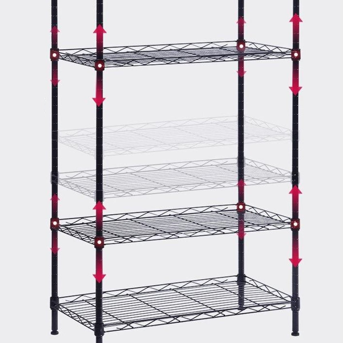 3 Tier Steel Wire Shelving Unit Metal Rack Home Kitchen Adjustable
