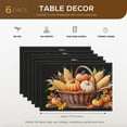 thumbnail image 2 of Fall Vintage Placemats Woven Basket Pumpkins Corn Cobs Fade-Resistant Place Mat Autumn Leaves Washable Placemat for Table Coffee Table Restaurant Deco Set Of 6 17.7x13 Inches, 2 of 5