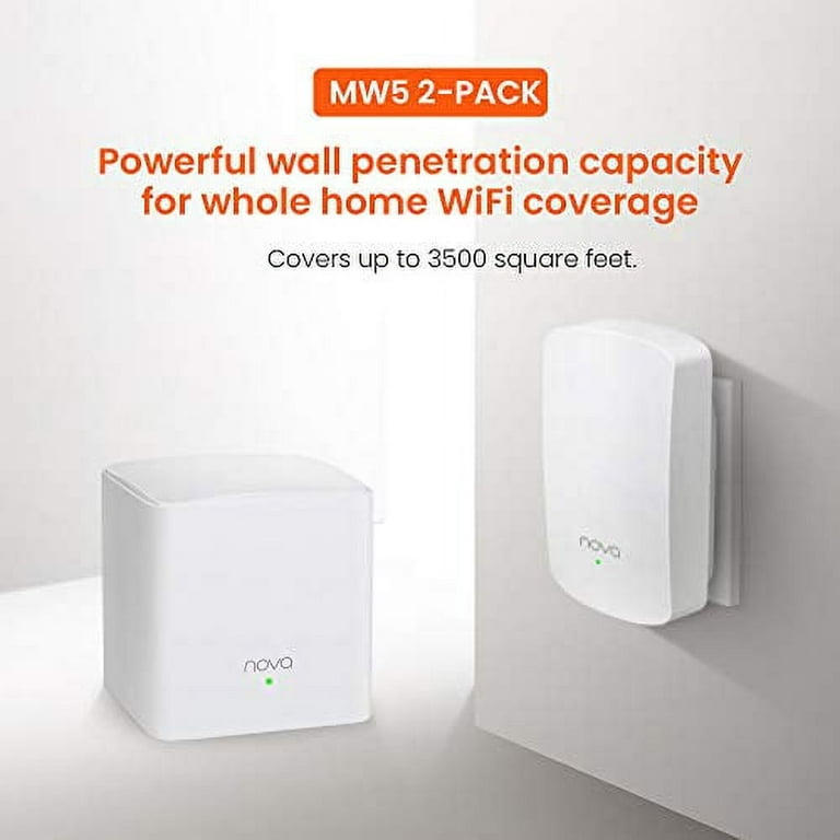 Tenda Nova Whole Home Mesh WiFi System - Replaces Gigabit AC WiFi Router  and Extenders, Dual Band, Works with  Alexa, Built for Smart Home, Up  to 3, 500 Sq. ft. Coverage (