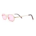 thumbnail image 6 of Timless Iconic Hipster Metal Rim Narrow Rectangle Snug Hustler Sunglasses Gold - Pink, 6 of 8