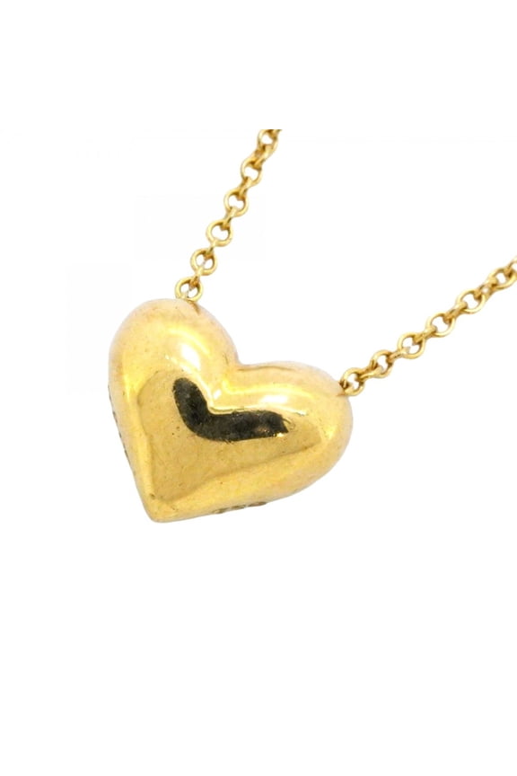 Pre-Owned Tiffany Pinched Heart Necklace in 18KYG Yellow Gold for Women (Good)